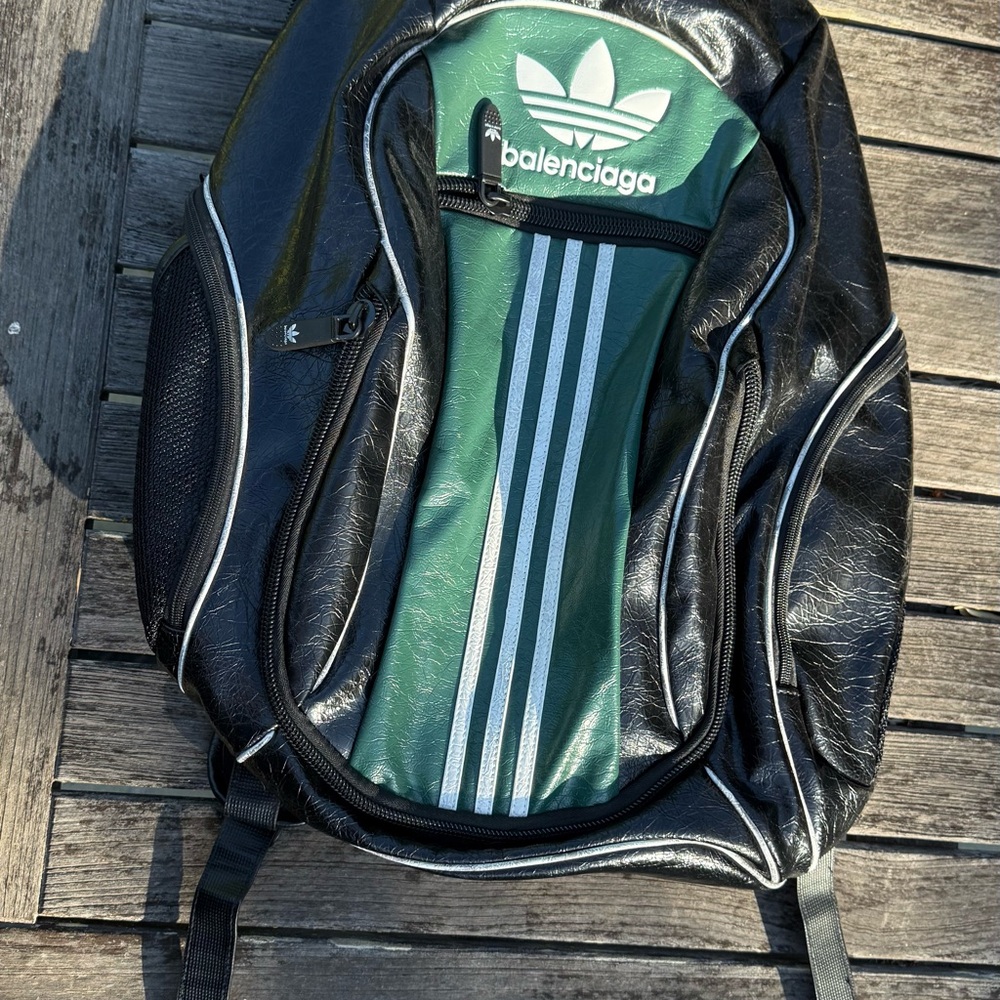Balenciaga Adidas Green/Black leather backpack